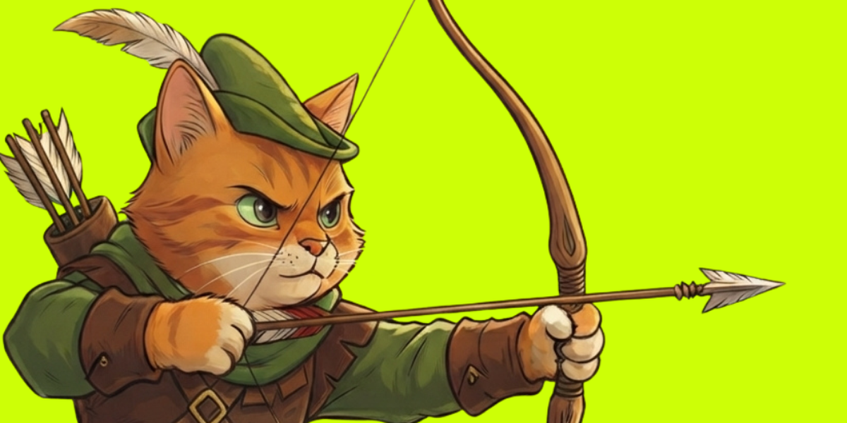 Robincat drawing his bow